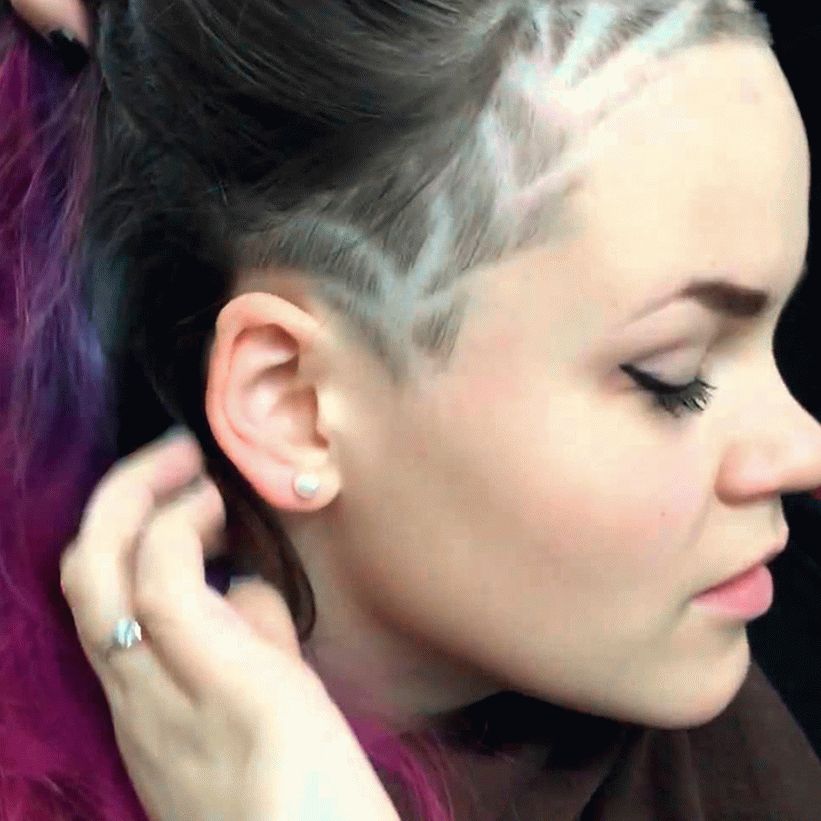 Frauenfrisuren mit rasierten Schläfen