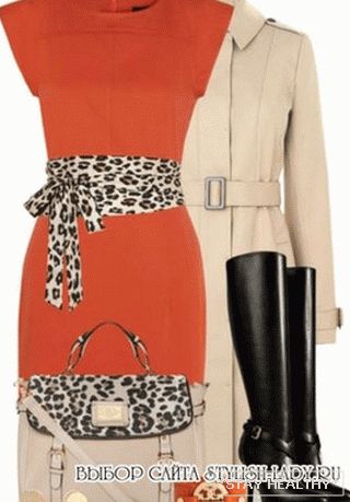 Was trägt man zu einem orangefarbenen Kleid, фото